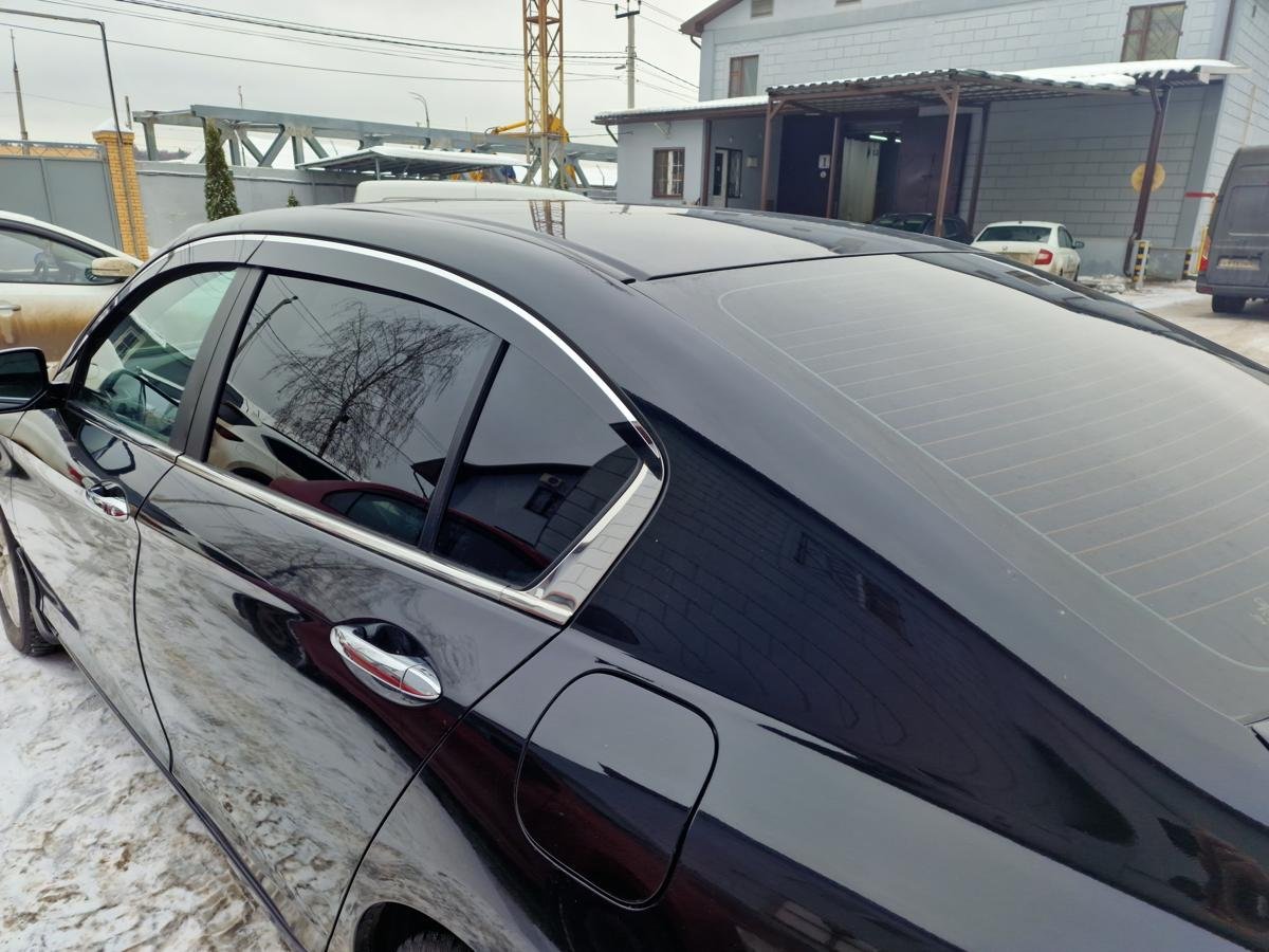 Дефлекторы окон 2D с хром накладками 4 шт. для Honda Accord IX