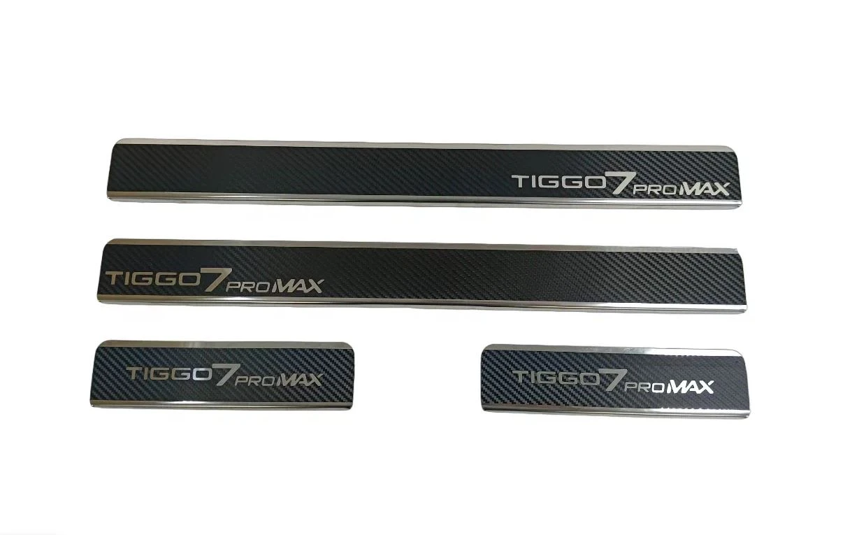 Накладки на пороги нержавеющая сталь под карбон 4шт. для Chery Tiggo 7 Pro Max