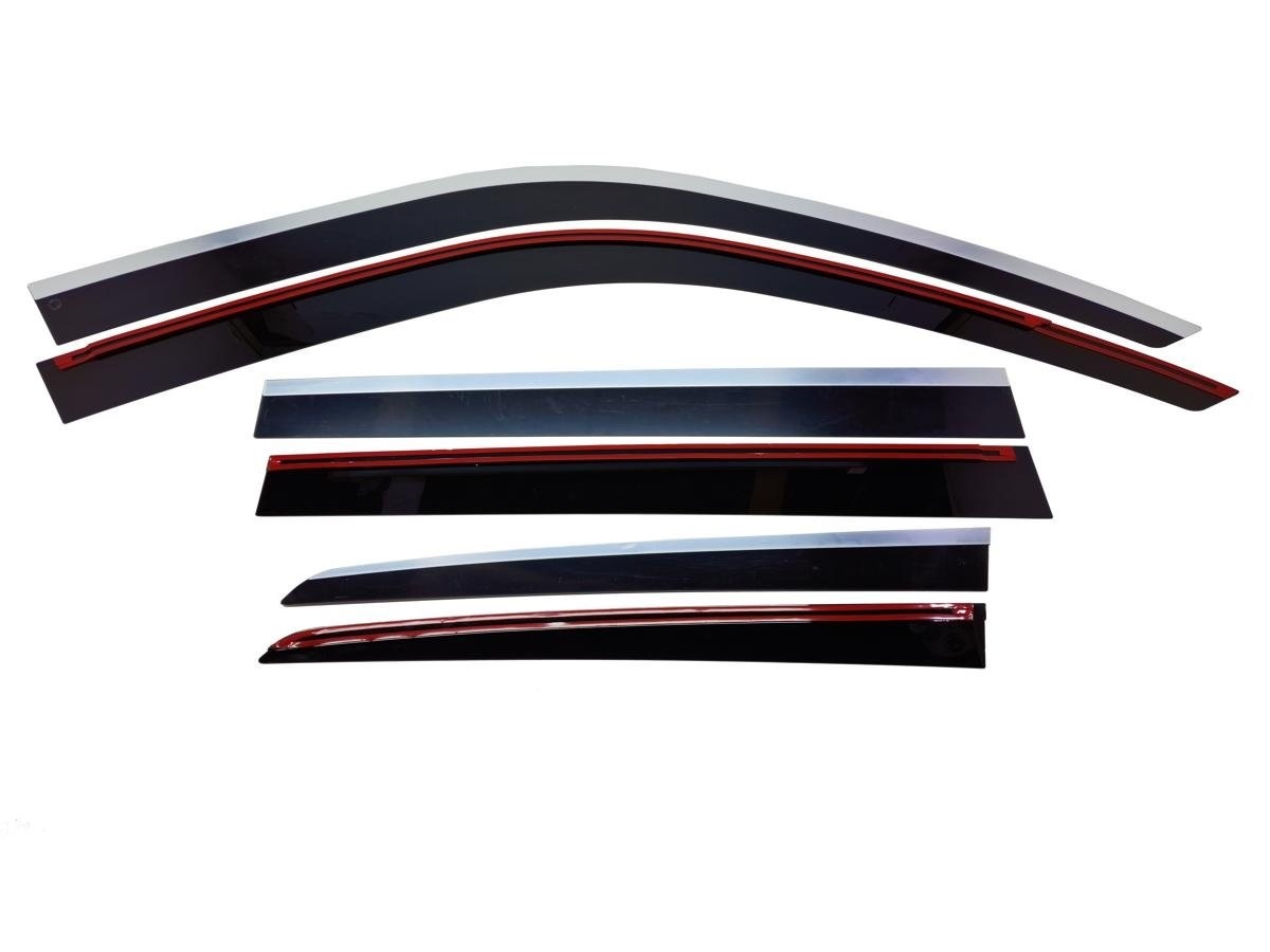 Дефлекторы окон с хром накладками 2D 6 шт. для Toyota Land Cruiser Prado 120 Series Рестайлинг