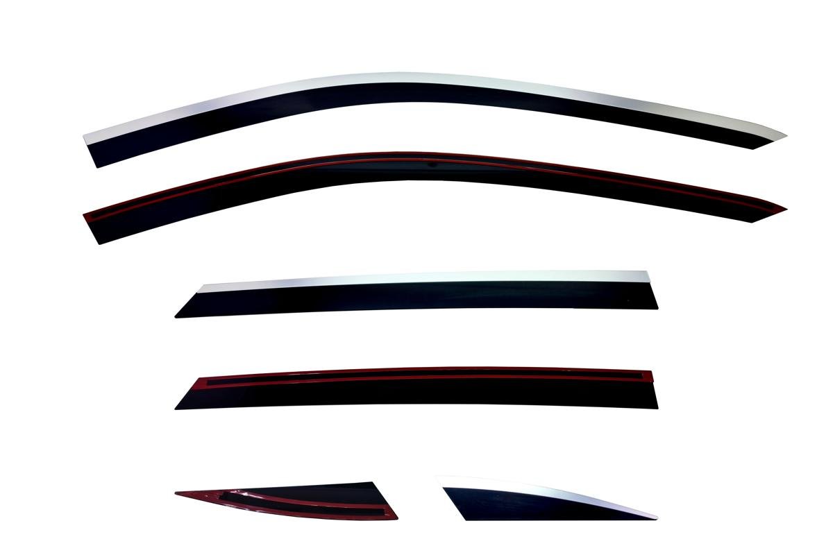 Дефлекторы окон 2D с хром накладками 6 шт. для Kaiyi X7 Kunlun I