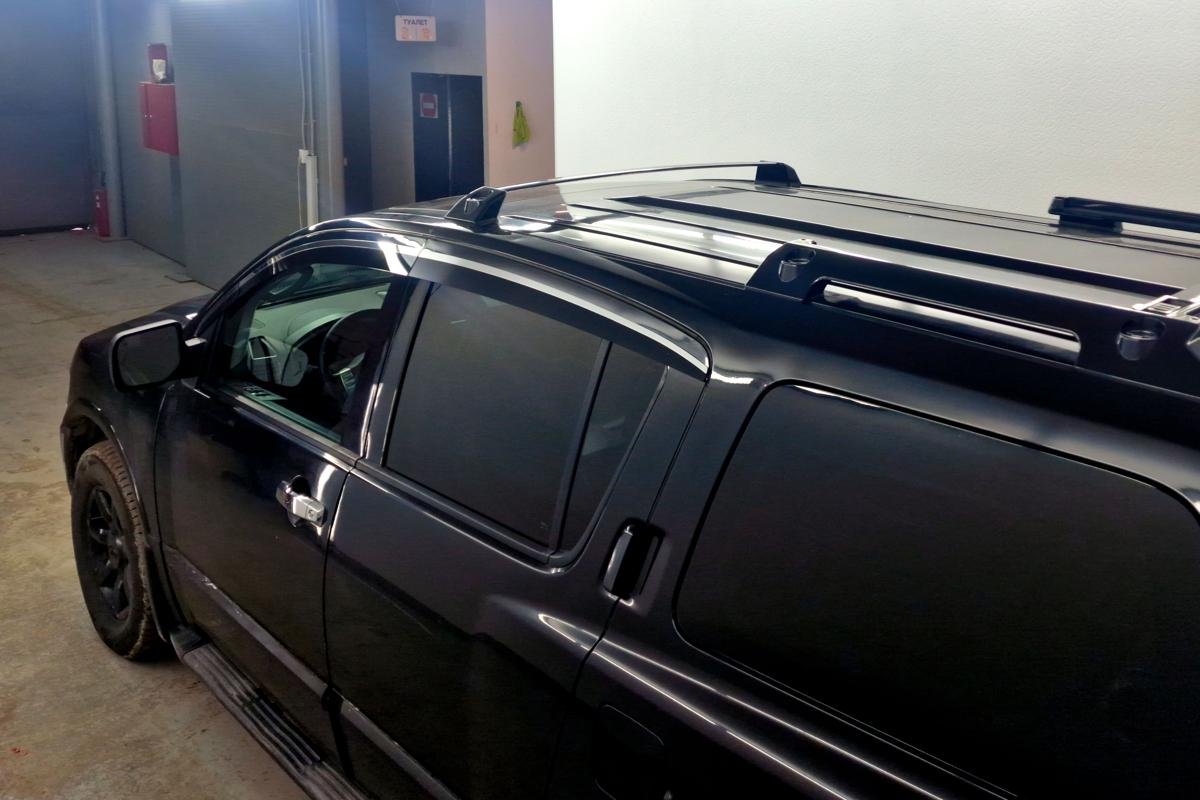 Дефлекторы окон 2D с хром накладками 4 шт. для Infiniti QX56 I Рестайлинг