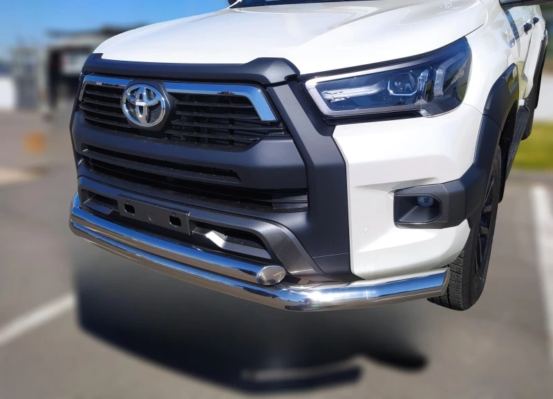 Защита переднего бампера двойная d76/60 мм для Toyota Hilux VIII Рестайлинг  Юко THL.20.03