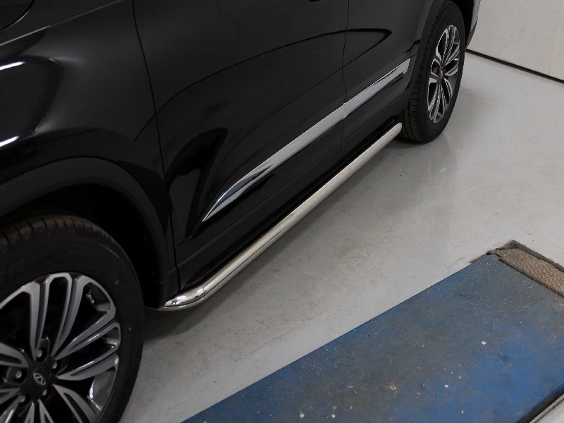 Пороги с площадкой (нерж. лист) 60,3 мм для Chery Tiggo 8 I Рестайлинг