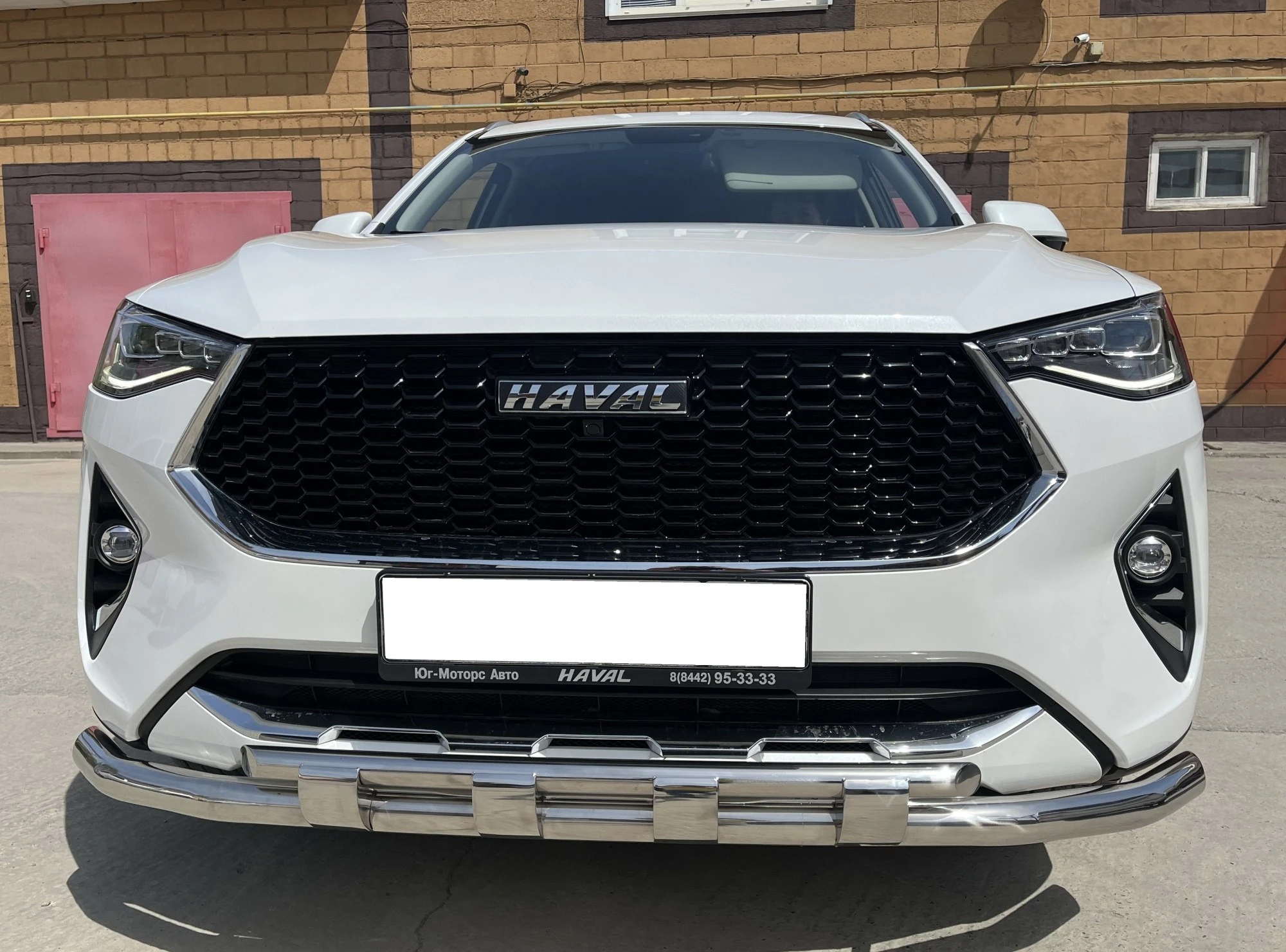 Защита переднего бампера с перемычками и подгибами d60/42 мм для Haval F7x I  Юко GWF7.19.75-1