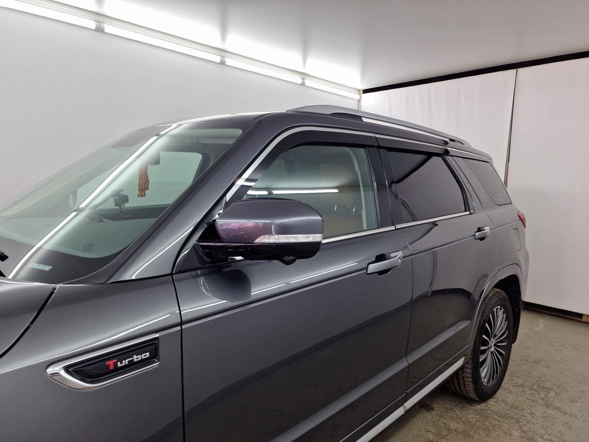 Дефлекторы окон 2D с хром накладками 6 шт. для Changan CS95 I Рестайлинг