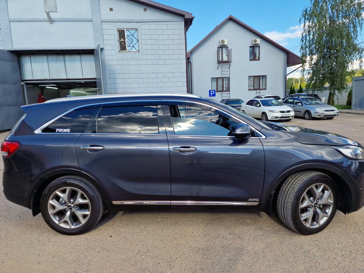 Дефлекторы окон 2D с хром накладками 6 шт. для Kia Sorento III Prime