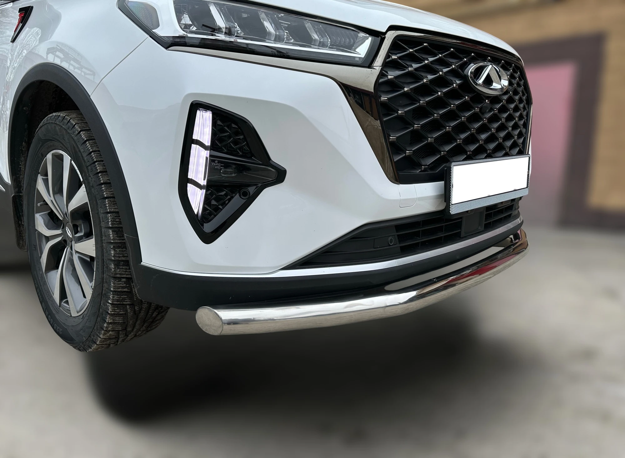 Защита переднего бампера d60 мм для Chery Tiggo 7 Pro Max  Юко CTGPM.7.22.01