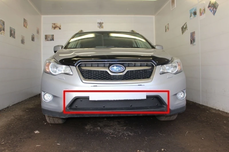 Зимняя заглушка радиатора к съемной сетке для Subaru XV I Черный Стрелка 11 SUBXV