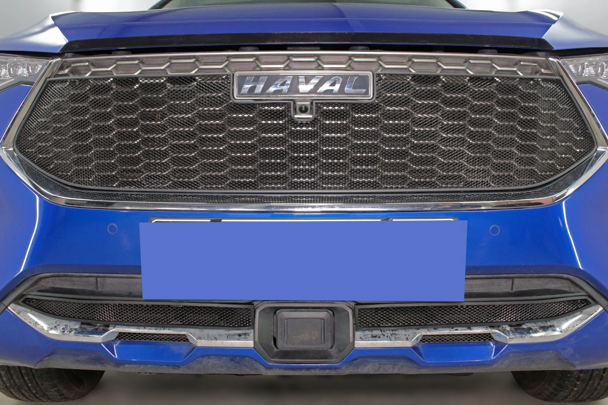 Комплект сеток black верх и низ 2 части с датчиком ACC для Haval F7 I