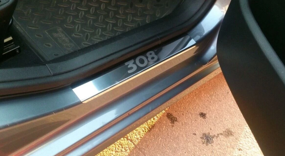 Накладки на пороги из нержавеющей стали 4шт. для Peugeot 308 I Рестайлинг