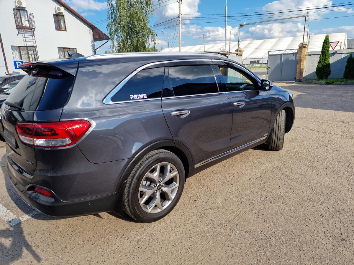 Дефлекторы окон 2D с хром накладками 6 шт. для Kia Sorento III Prime