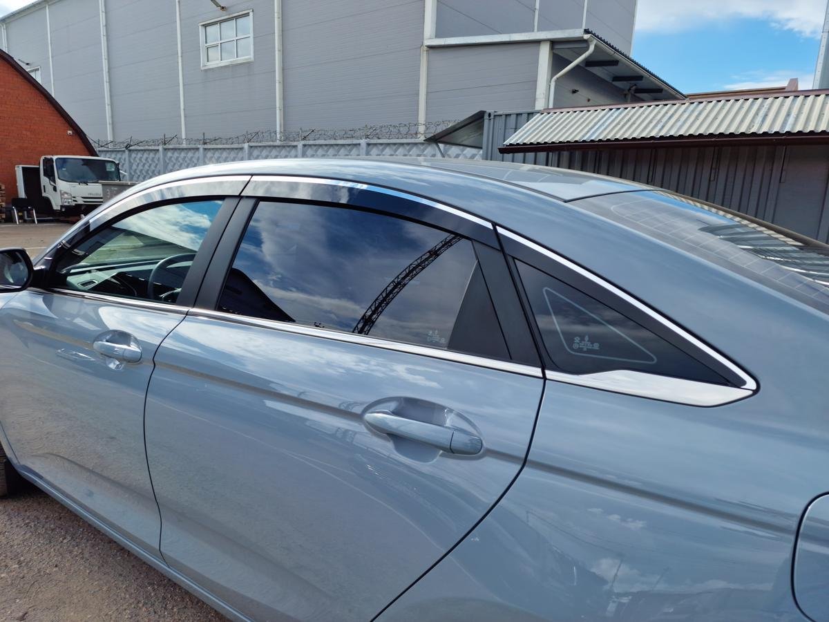 Дефлекторы окон 2D с хром накладками 6 шт. для Livan S6 Pro