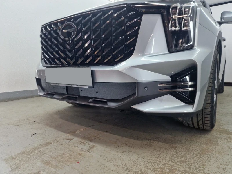 Зимняя заглушка радиатора на стяжке низ для GAC GS8 II Черный Стрелка 11 ZZ.GACGS8.23.bot