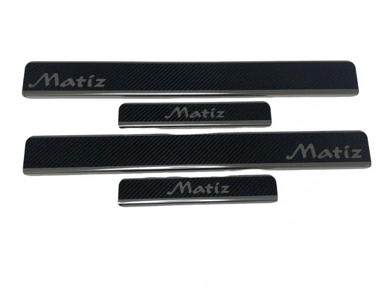 Накладки на пороги нержавеющая сталь под карбон 4шт. для Daewoo Matiz I  INOX INOX.DAE.MAT.1998.CARBON