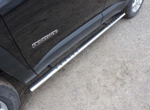 Пороги овальные с проступью 75х42 мм для Jeep Renegade I Рестайлинг