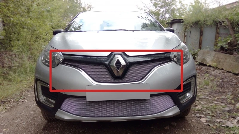 Защитная сетка радиатора верх для Renault Kaptur I Хром Стрелка 11 RKAP16.top.chrome