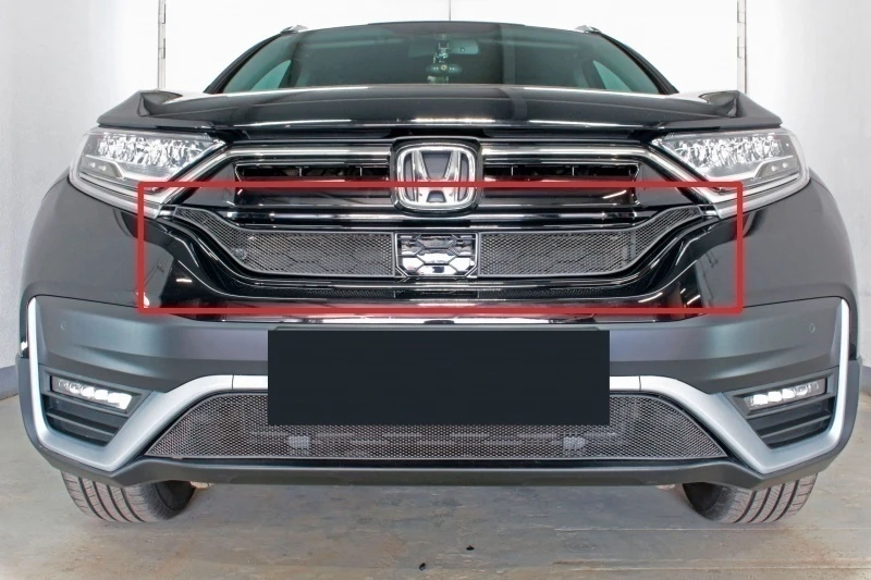 Защитная сетка радиатора верх 2 части для Honda CR-V V Рестайлинг Черный Стрелка 11 HCRV19.top.black