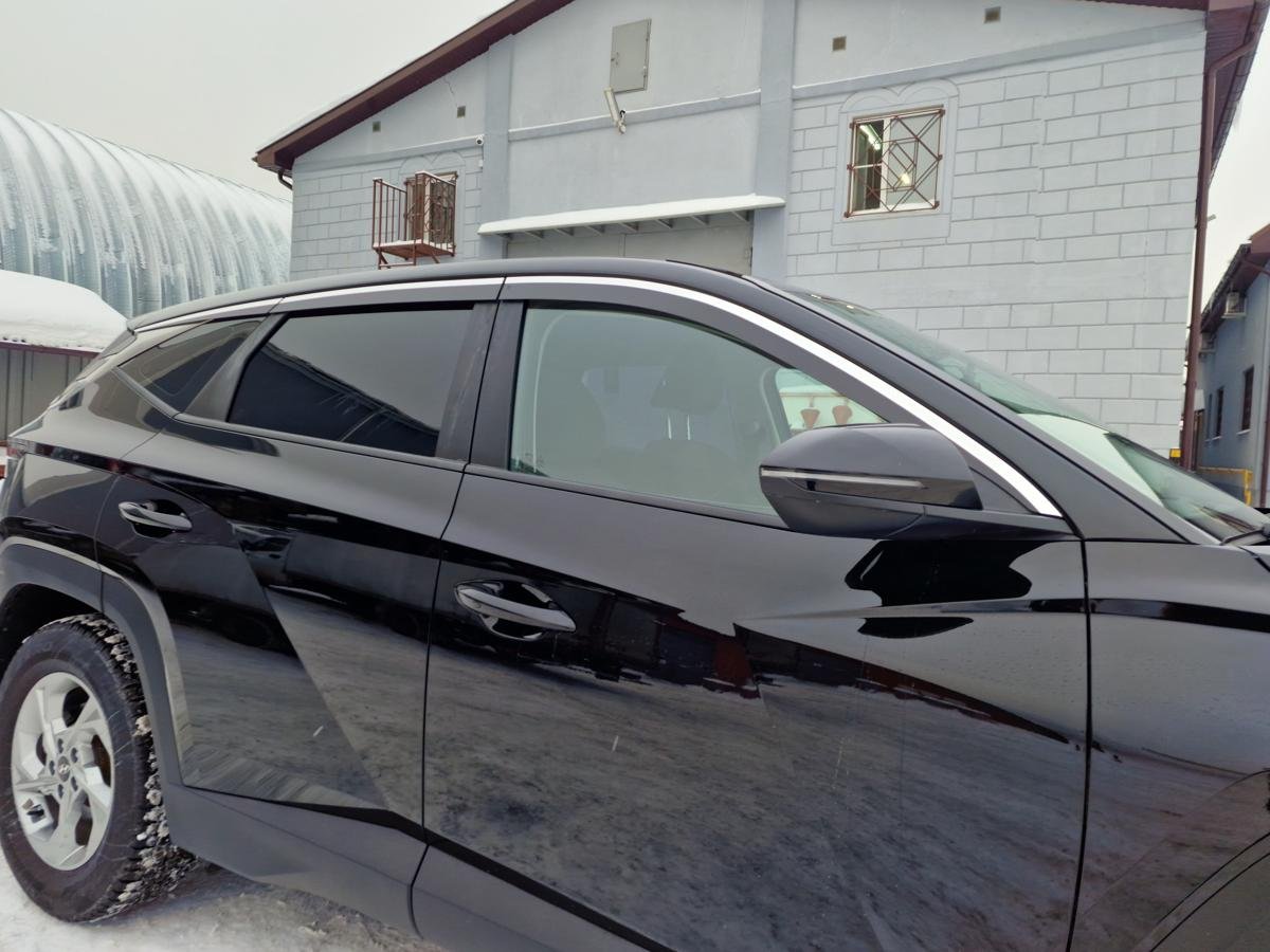 Дефлекторы окон с хром накладками 2D 6 шт для Hyundai Tucson IV