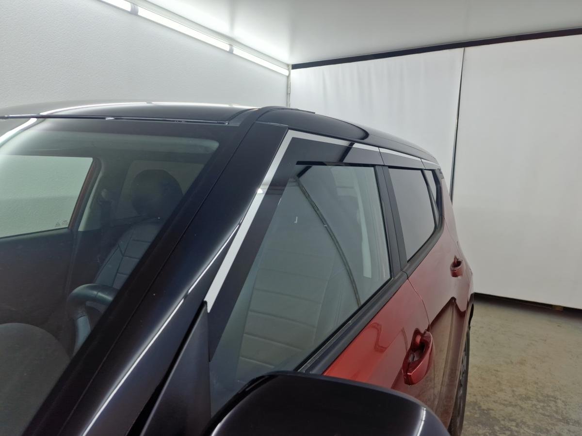 Дефлекторы окон с хром накладками 2D 6 шт для Kia Soul III