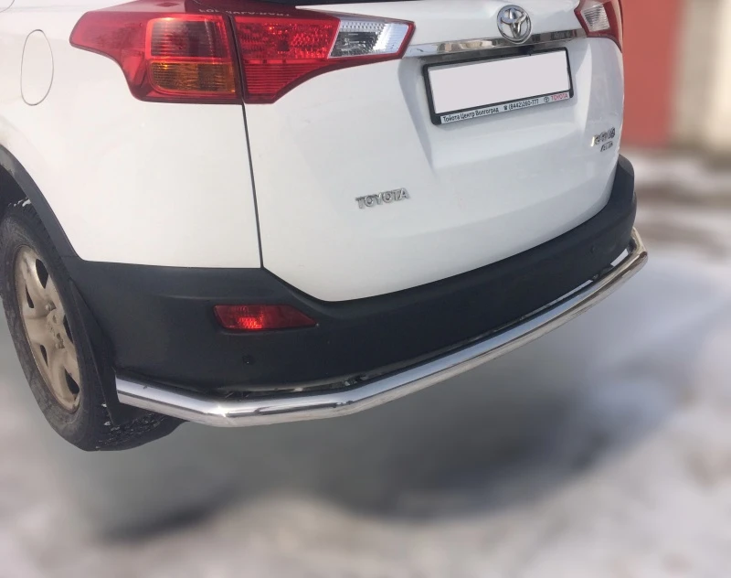 Защита заднего бампера угловая большая d60 мм для Toyota RAV4 IV (XA40) Рестайлинг  Юко TRAV.15.21-1