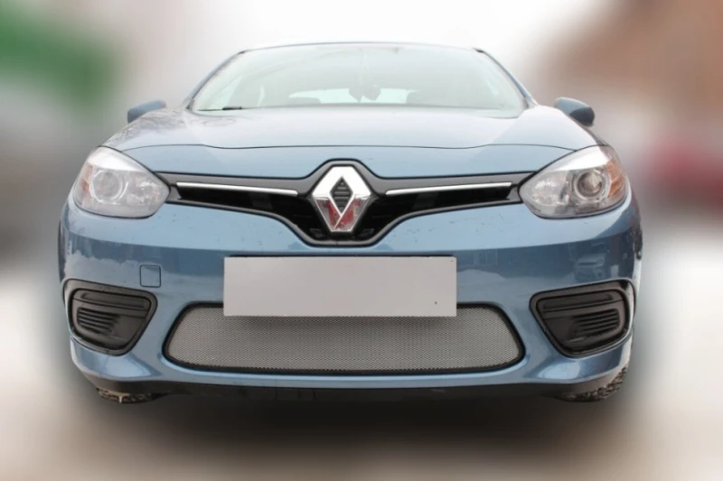 Комплект сеток chrome верх и низ для Renault Fluence I Рестайлинг Хром Стрелка 11 RFLU13.top.chrome-RFLU13.bot.chrome