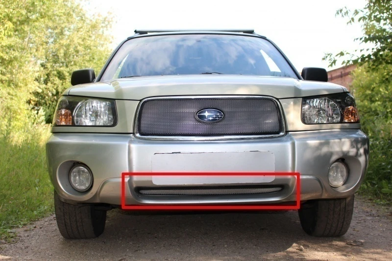 Защитная сетка радиатора низ для Subaru Forester II Хром Стрелка 11 SUBFOR04.bot.chrome