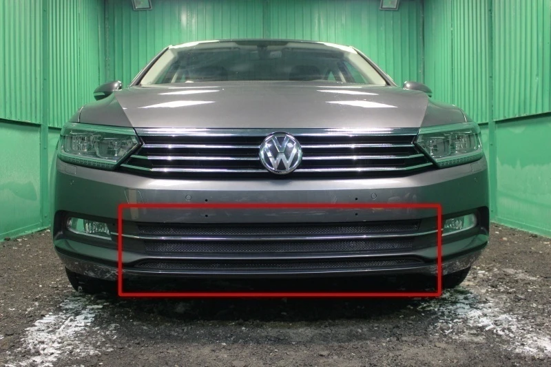Защитная сетка радиатора 3 части для Volkswagen Passat B8 Черный Стрелка 11 WVB8.black