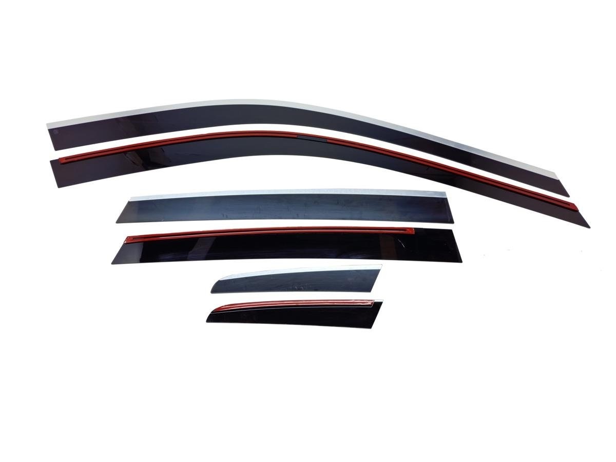 Дефлекторы окон 2D с хром накладками 6 шт. для Renault Scenic II Рестайлинг