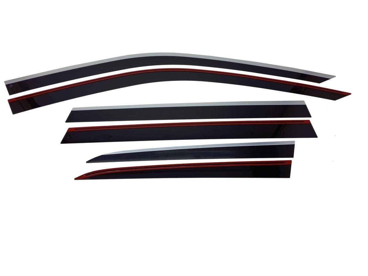 Дефлекторы окон 2D с хром накладками 6 шт. для EXEED VX I Рестайлинг