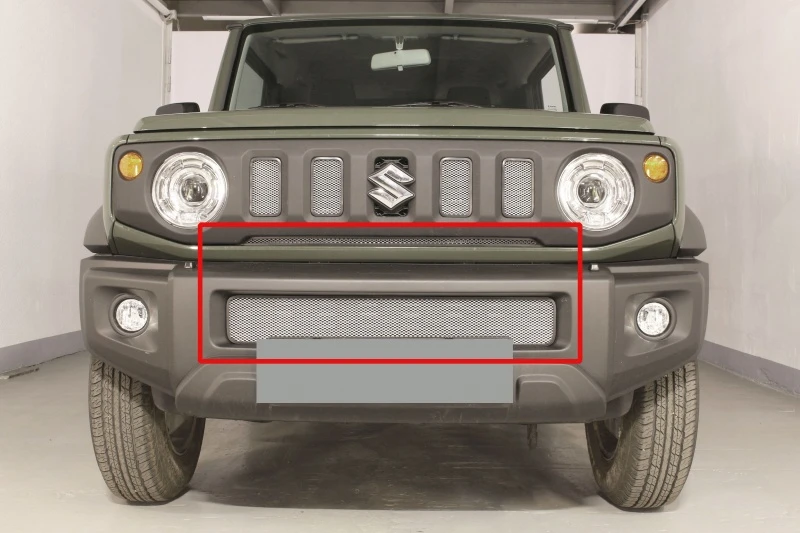 Защитная сетка радиатора низ и центр 2 части для Suzuki Jimny IV Хром Стрелка 11 SJIM18.bot.chrome