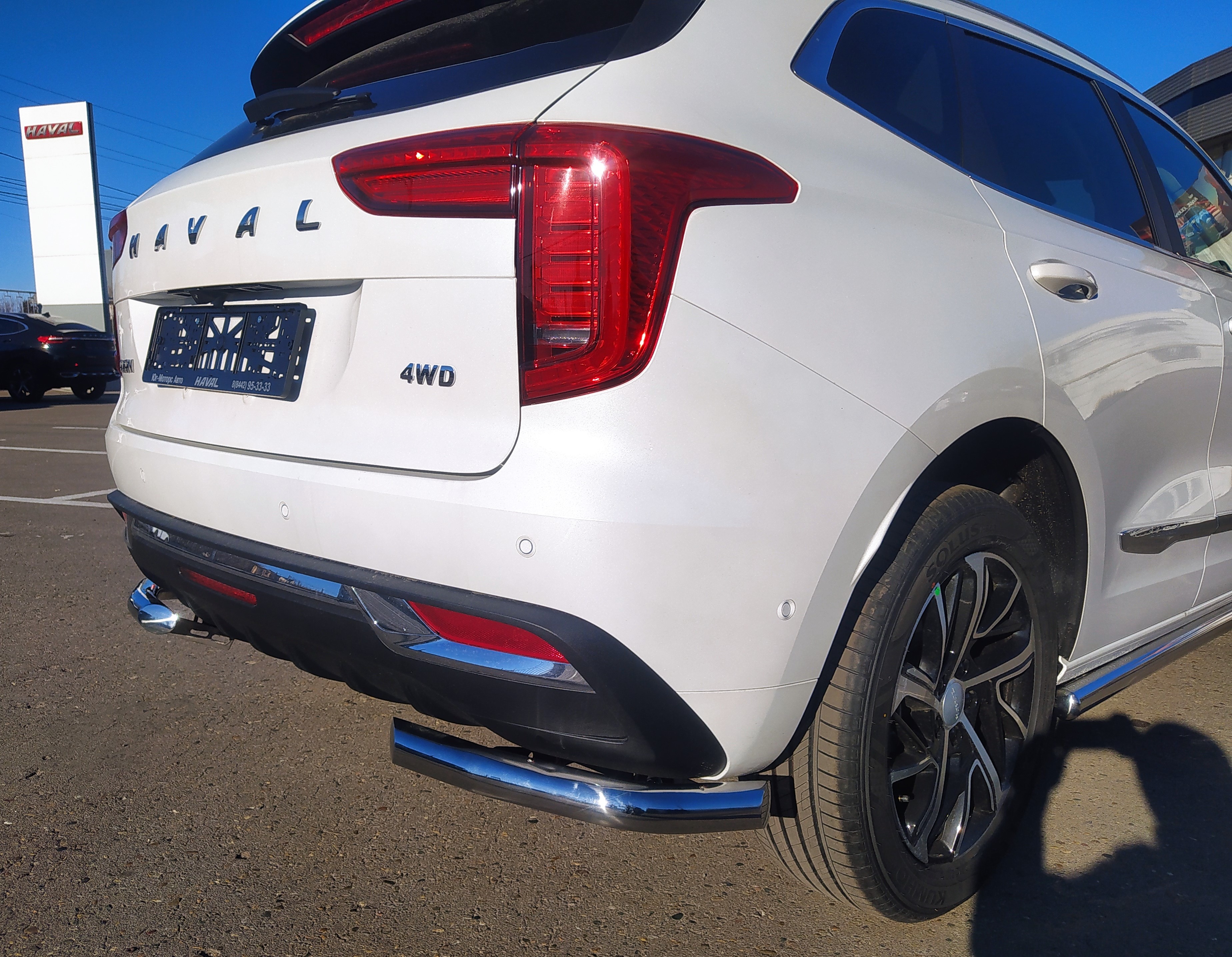 Защита заднего бампера угловая d60 мм для Haval Jolion I