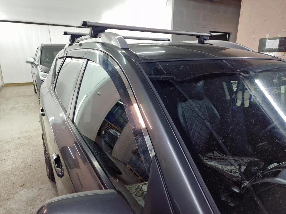 Дефлекторы окон 2D с хром накладками 6 шт. под наклоном для Kia Ceed I