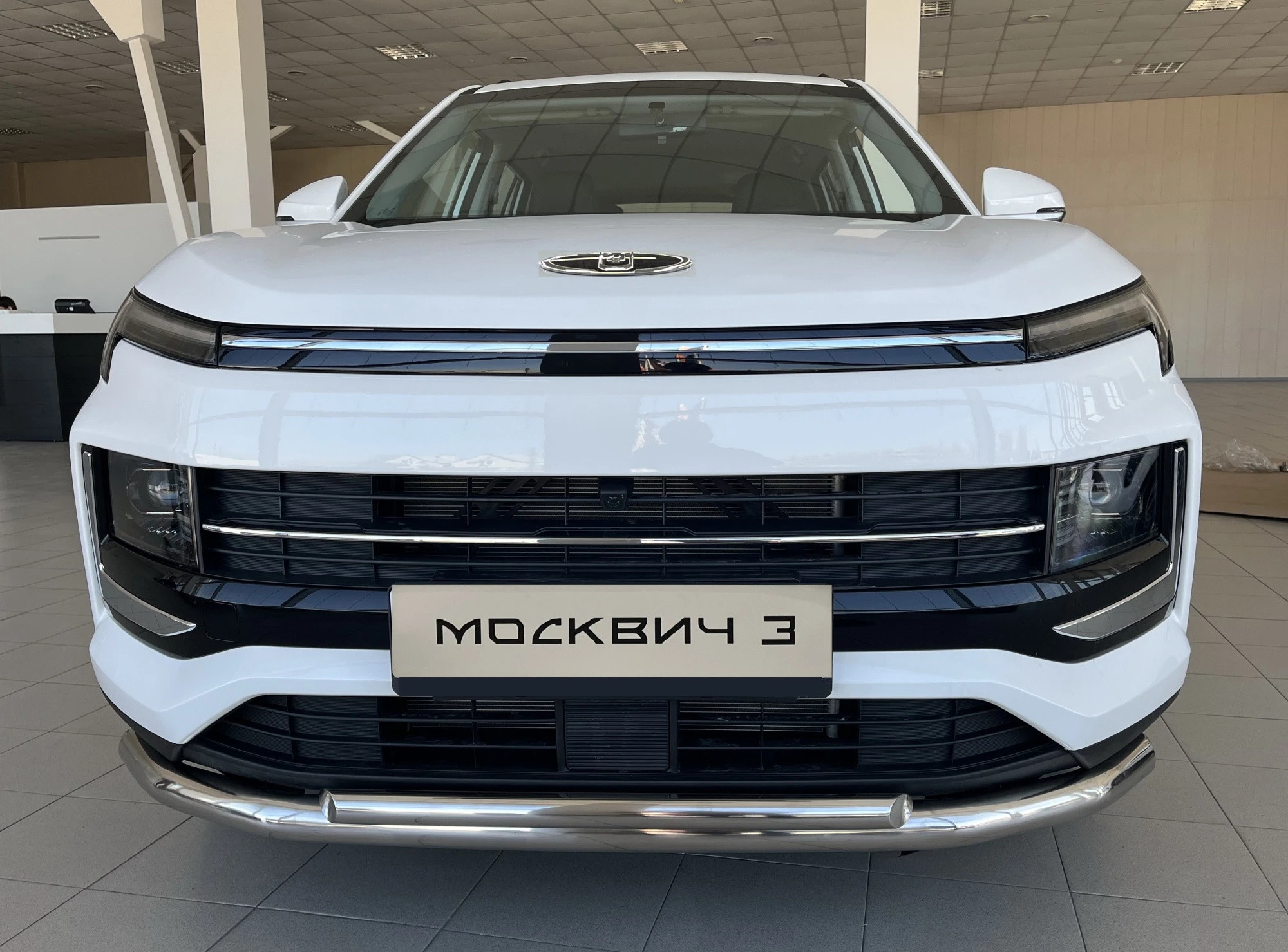 Защита переднего бампера двойная d60/42 мм для Москвич 3 I  Юко MSK3.22.03
