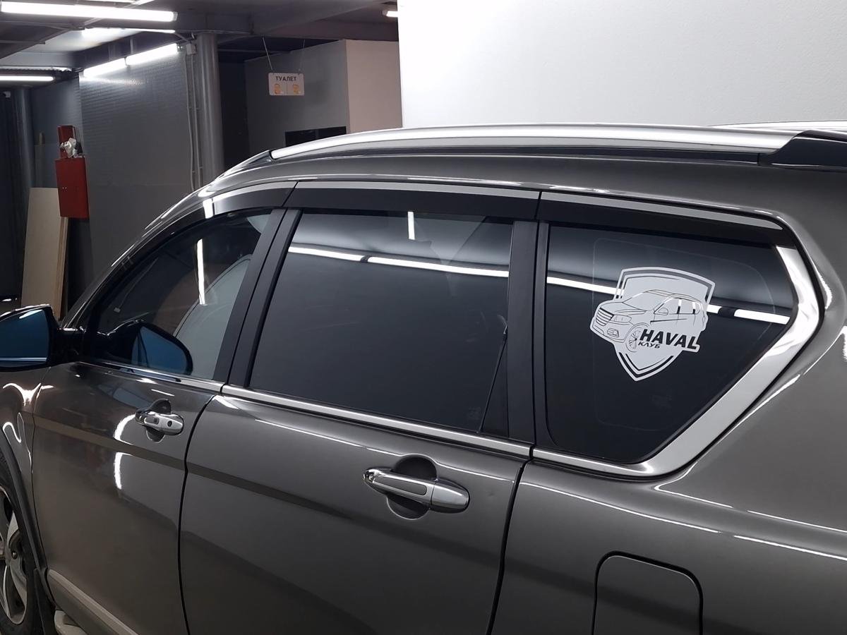 Дефлекторы окон с хром накладками 2D 8 шт для Haval H6