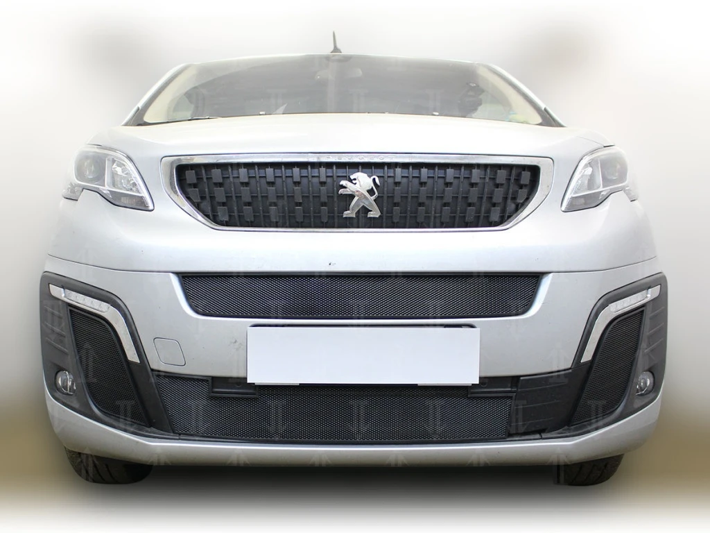 Комплект сеток black боковые 2 части, центр и низ 2 части для Citroen SpaceTourer I