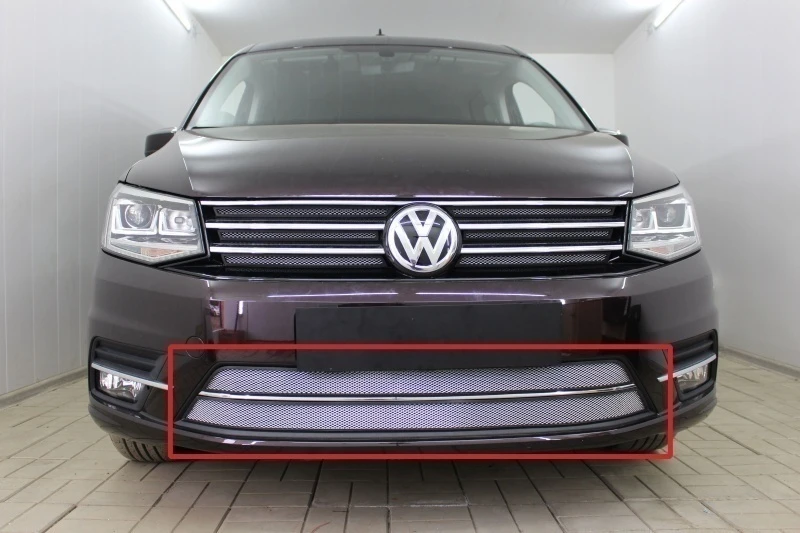 Защитная сетка радиатора низ 2 части для Volkswagen Caddy IV Хром Стрелка 11 VWCAD15.bot.chrome