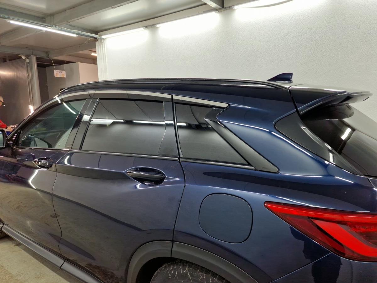 Дефлекторы окон с хром накладками 2D 6 шт для Infiniti QX50 II