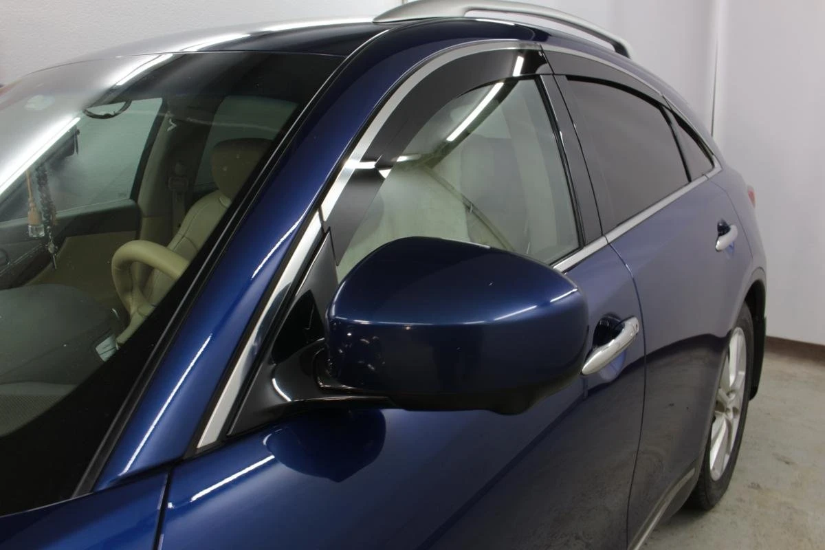 Дефлекторы окон с хром накладками 2D 6 шт для Infiniti QX70