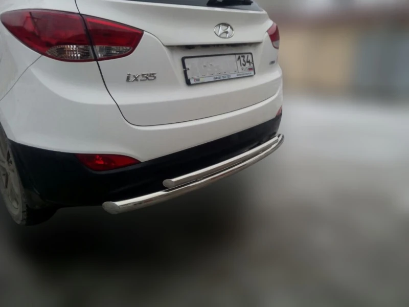 Защита заднего бампера двойная d60/42 мм для Hyundai ix35 I  Юко HYX35.10.16
