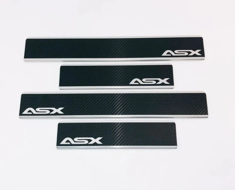 Накладки на пороги нержавеющая сталь под карбон 4шт. для Mitsubishi ASX I  INOX INOX.MMC.ASX.2010.CARBON