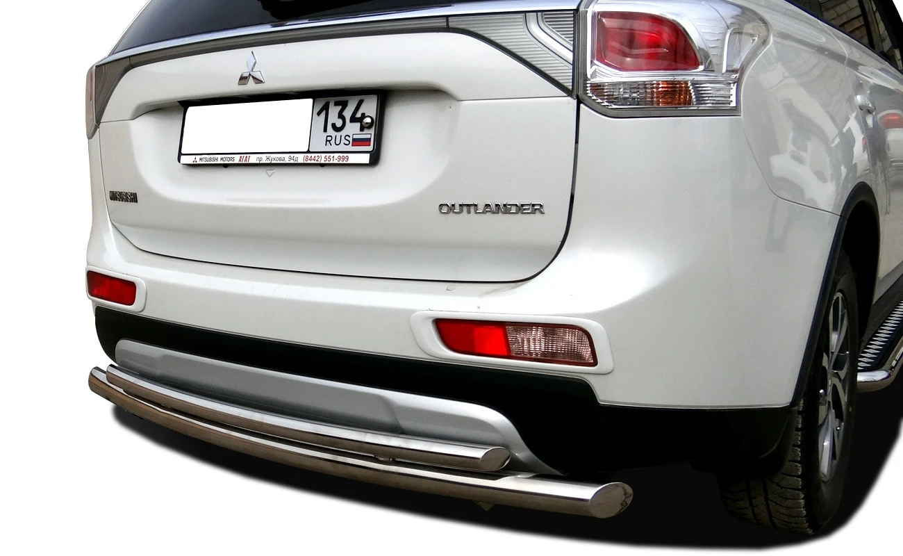 Защита заднего бампера двойная d60/42 мм для Mitsubishi Outlander III Рестайлинг  Юко MSO.14.16