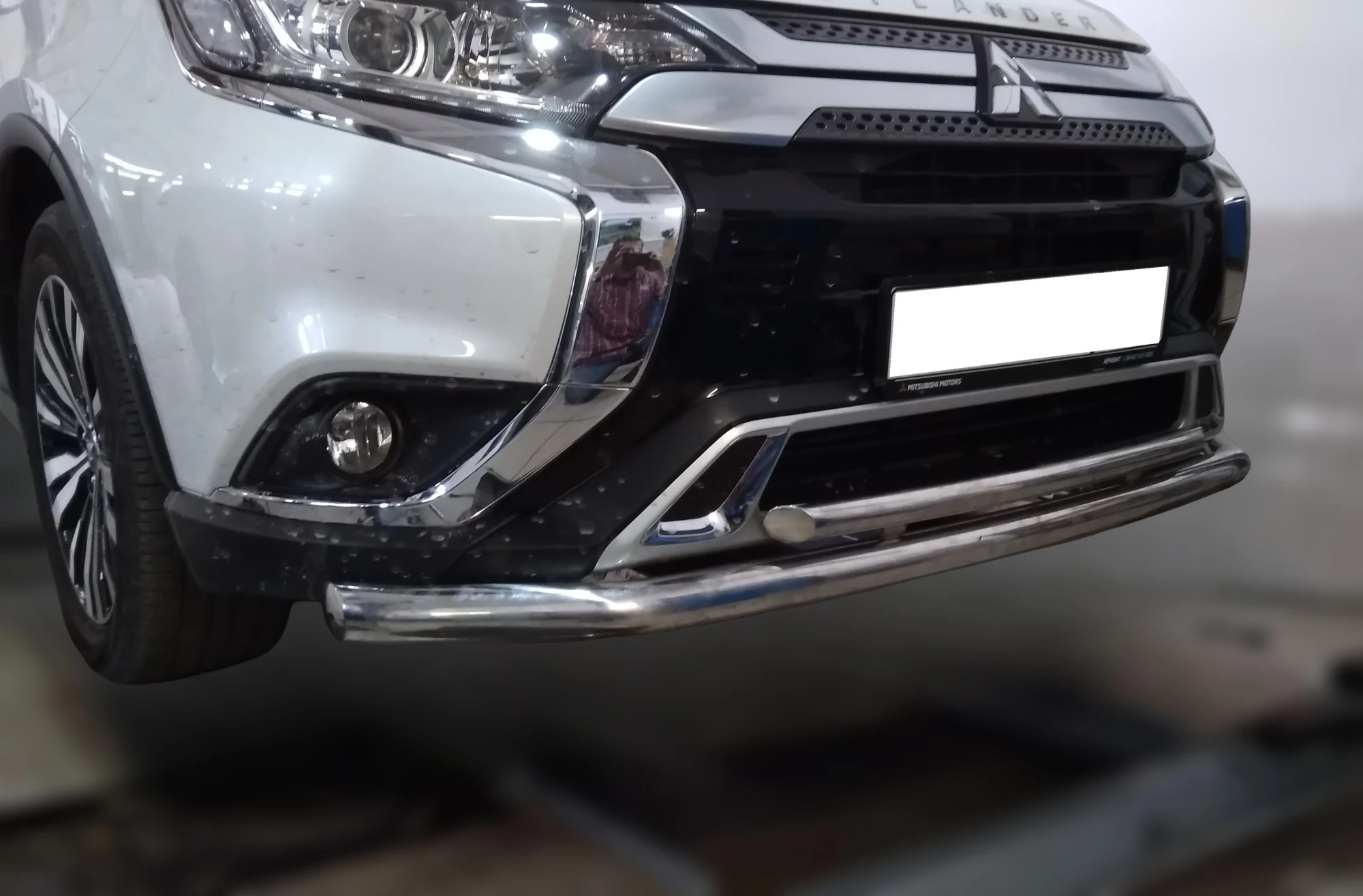 Защита переднего бампера двойная d60/42 мм для Mitsubishi Outlander III Рестайлинг 3  Юко MSO.19.03