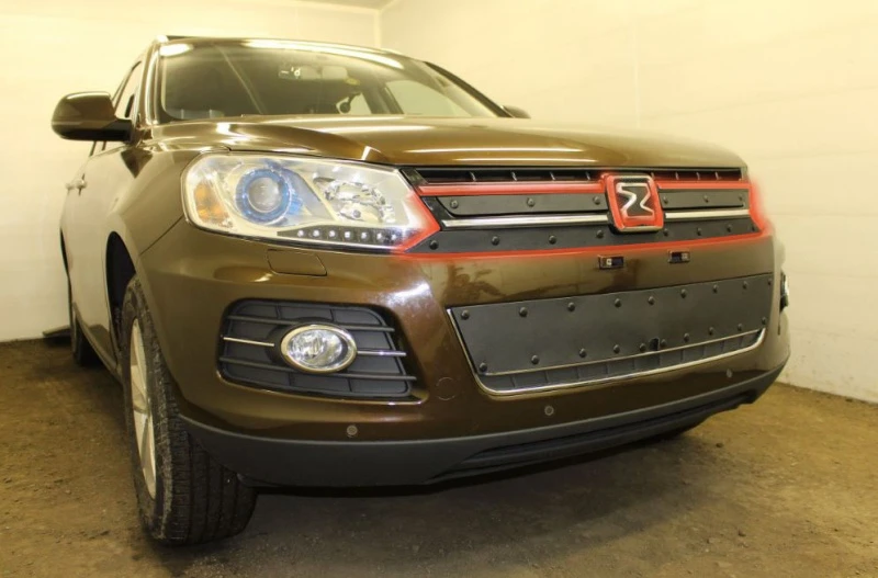 Зимняя заглушка радиатора к съемной сетке верх (3 частей) для Zotye T600 I Черный Стрелка 11 ZT600.top
