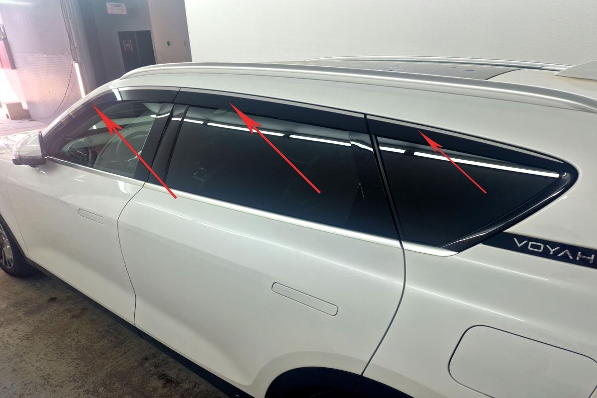 Дефлекторы окон 2D с хром накладками 6 шт. для Voyah Free I Рестайлинг