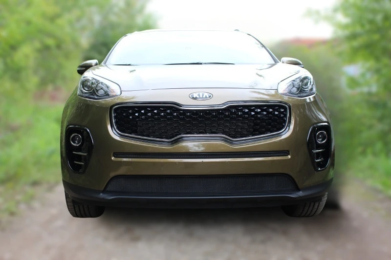 Комплект сеток black низ и центр для Kia Sportage IV Черный Стрелка 11 KSPO16.bot.black-KSPO16.mid.black