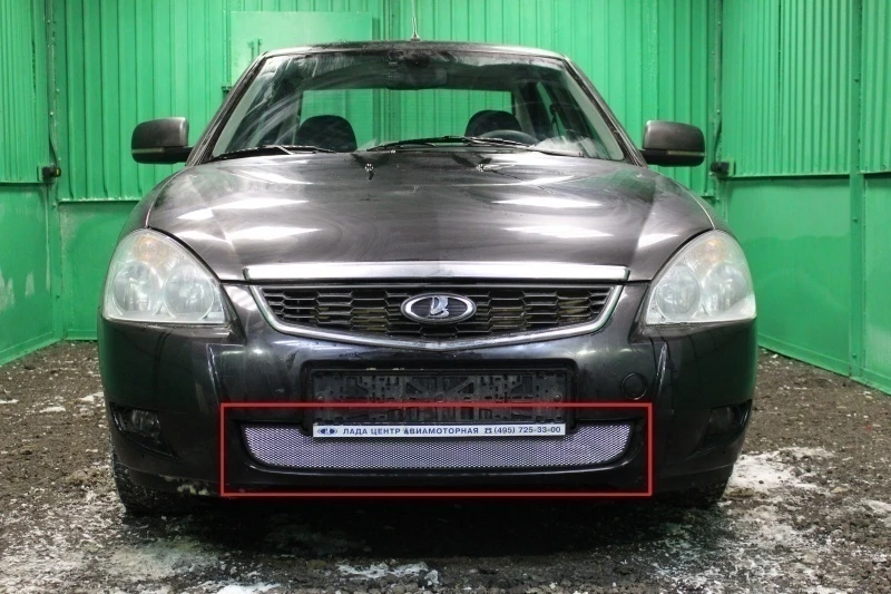 Защитная сетка радиатора для LADA (ВАЗ) Priora I Рестайлинг Хром Стрелка 11 LPR14.chrome