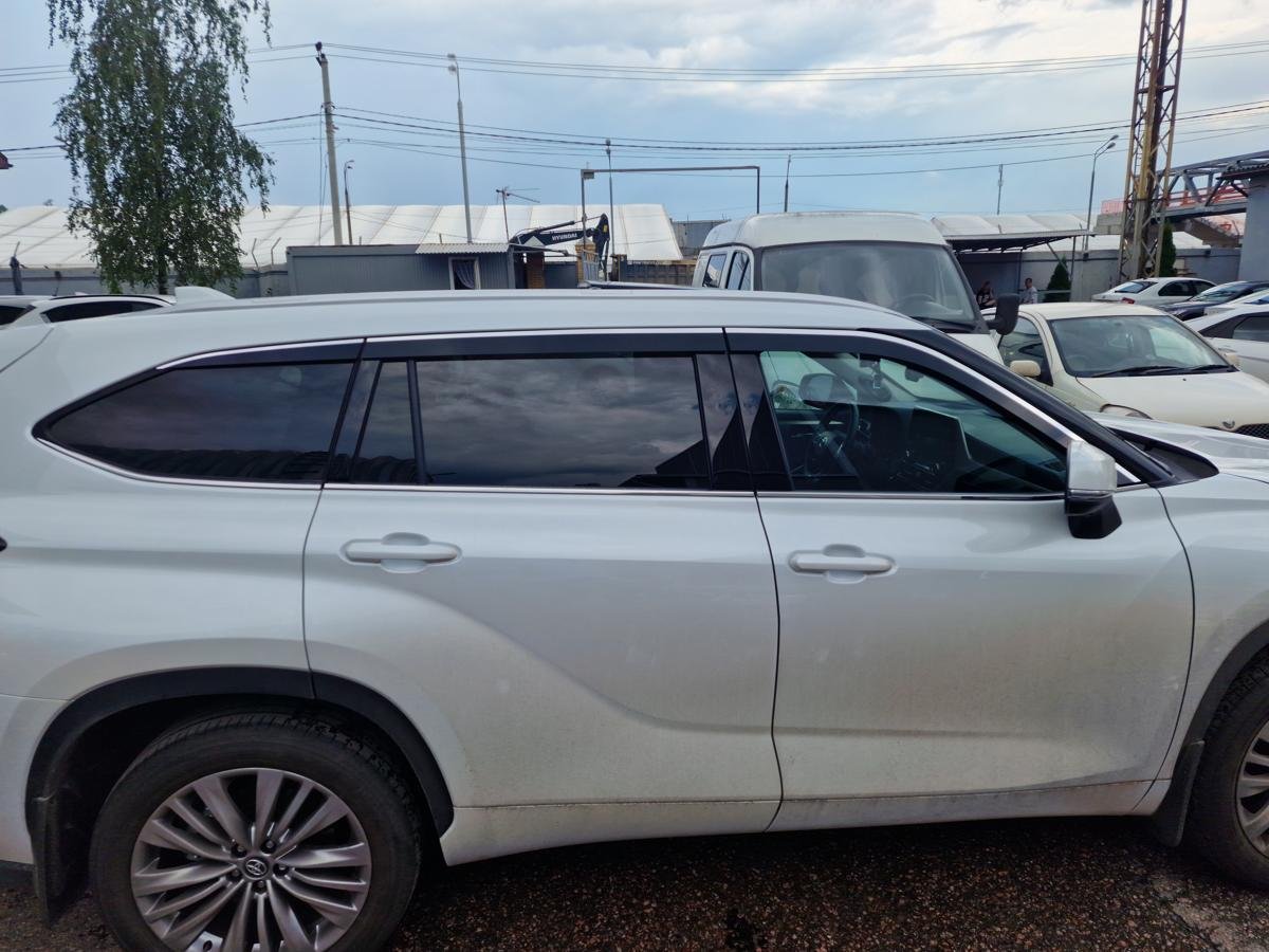 Дефлекторы окон 2D с хром накладками 6 шт. для Toyota Highlander IV (U70)