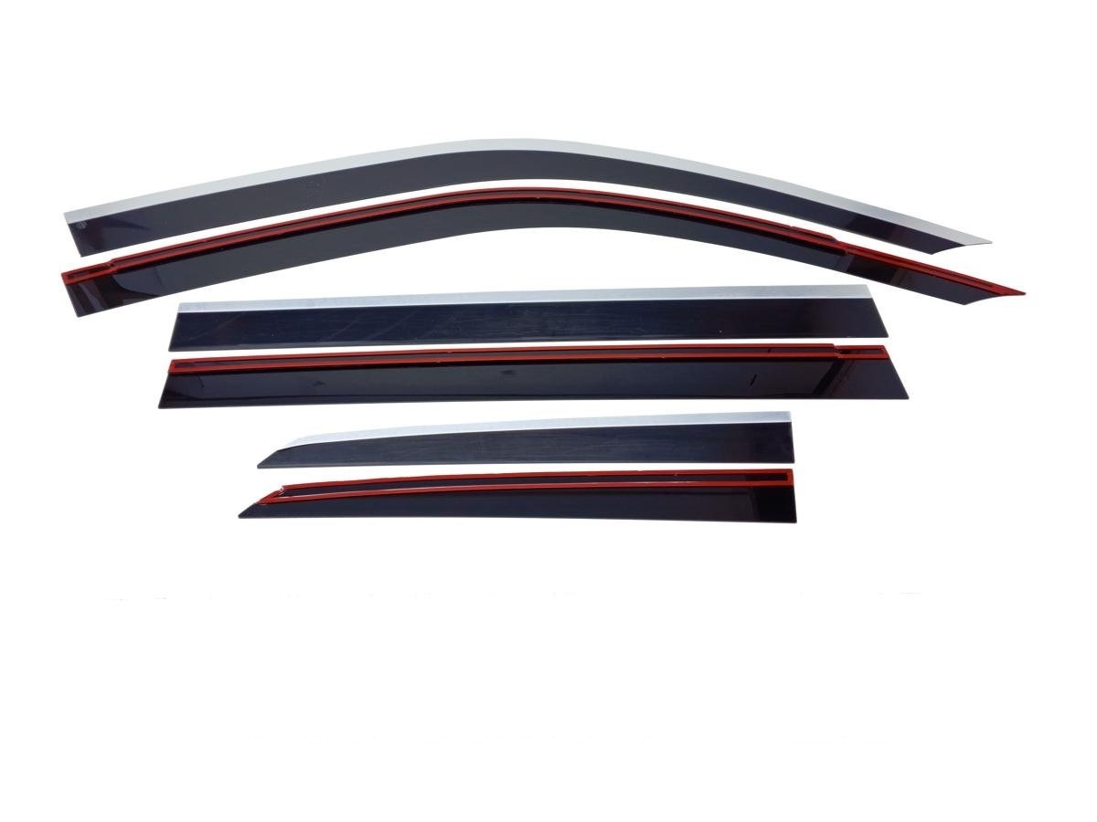 Дефлекторы окон 2D с хром накладками 6 шт. для Lexus LX III Рестайлинг 2