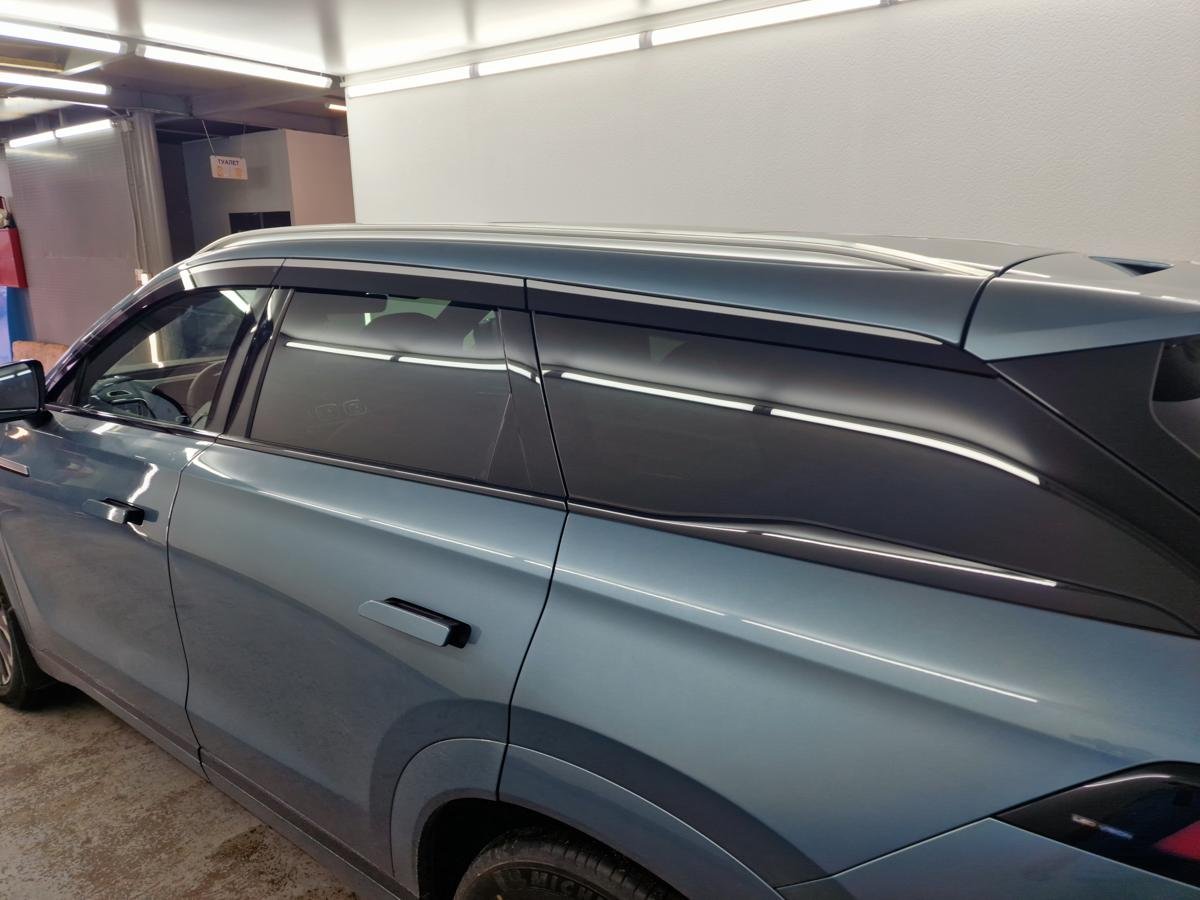 Дефлекторы окон с хром накладками 2D 6 шт для Jaecoo J8