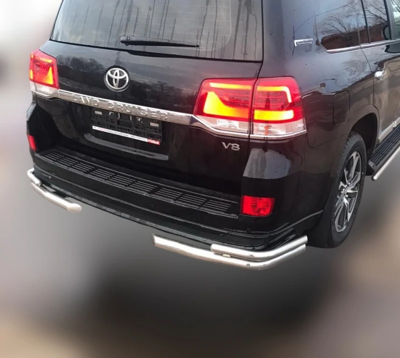 Защита заднего бампера угловая двойная d60/42 мм для Toyota Land Cruiser 200 Series Рестайлинг 2  Юко TLCEL200.18.20-2